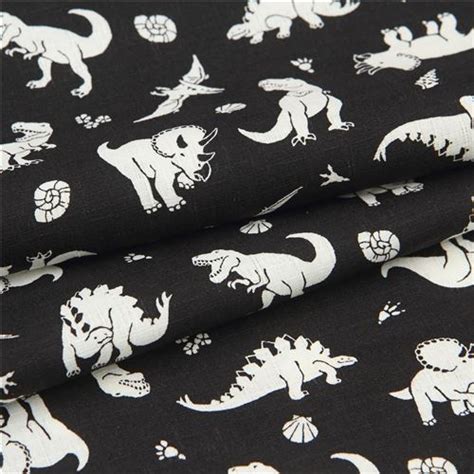 Black Dinosaur Dobby Fabric By Cosmo Modes4u