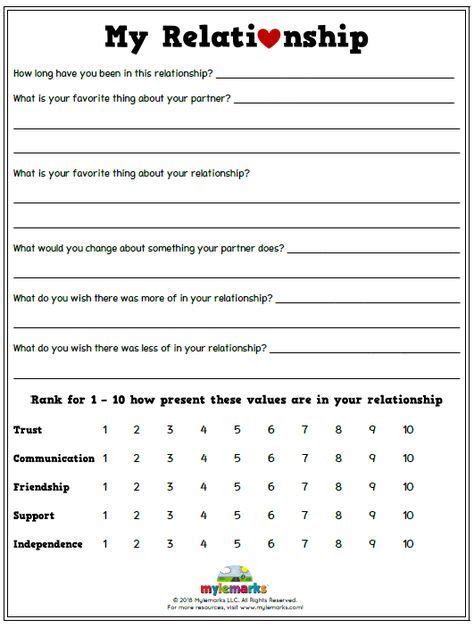 Couples Therapy Worksheets Pdf Free