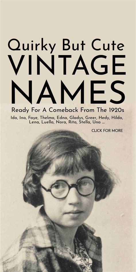 Unusual Vintage Baby Names For Girls Vintage Baby Names Quirky Girl