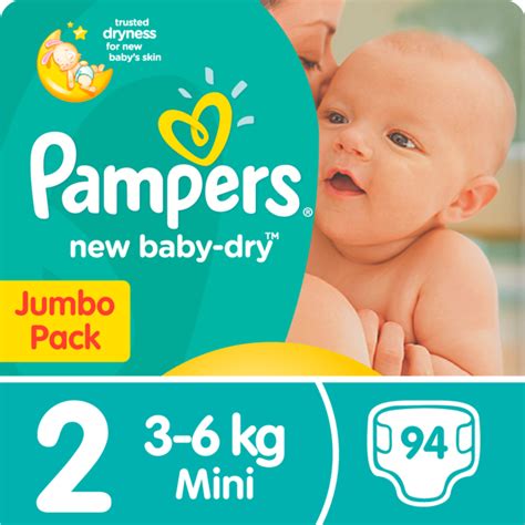 Pampers New Baby Dry Size 2 Mini 3 6kg Jumbo Pack 94 Nappies Hifi