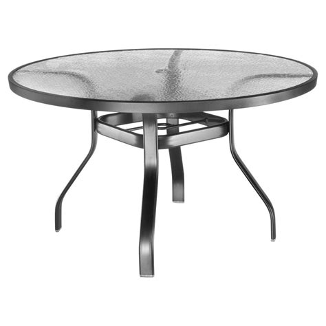 48 Inch Round Glass Patio Table Grey Faux Marble Dining Arete