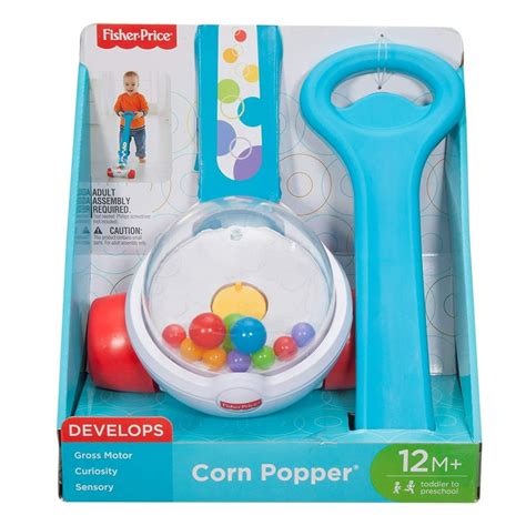 Fisher Price Corn Popper Classic Toddler Push Toy 2 Piece Handle