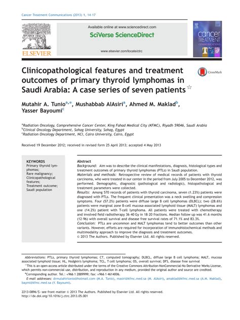 Pdf Clinicopathological Features And Treatment Outcomes Of Primary