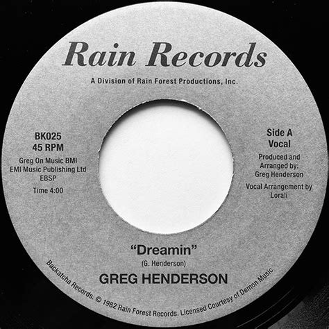 Greg Henderson Dreamin 2019 Vinyl Discogs