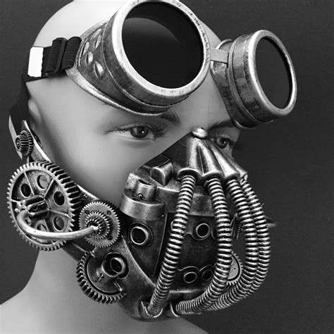 Steampunk Mouth Mask Respirator Gas Mask Metallic Brass Silver Etsy