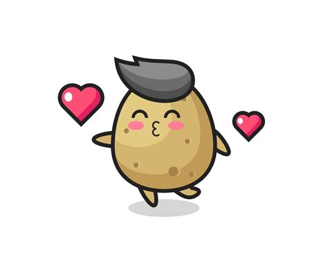 Potato Character Cartoon With Kissing Gesture 3258734 Vector Art At