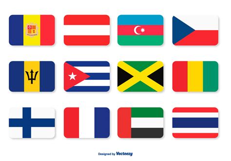 Assorted Flags Icon Set 110133 Vector Art At Vecteezy