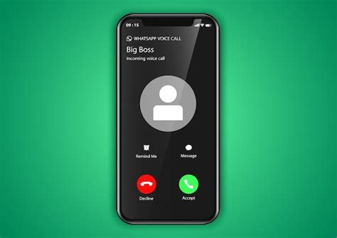 Mobile Application Incoming Call Screen Premium Vector