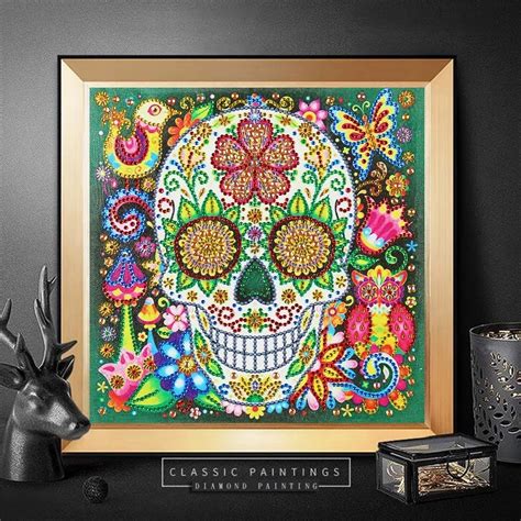 Huacan Special Shaped Diamond Painting Skull 5d Diy Picture Of