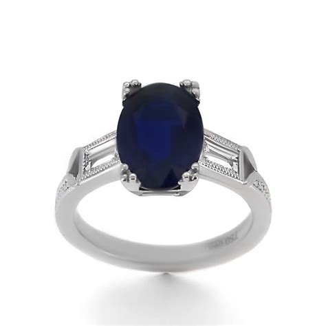 Vintage Style Sapphire Engagement Ring Haywards Of Hong Kong