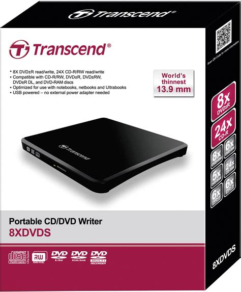 Transcend Ts8xdvds K External Dvd Writer Retail Usb 20 Black
