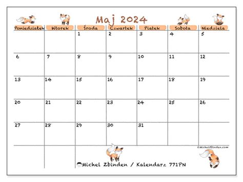Kalendarz Maj 2024 771 Michel Zbinden Pl
