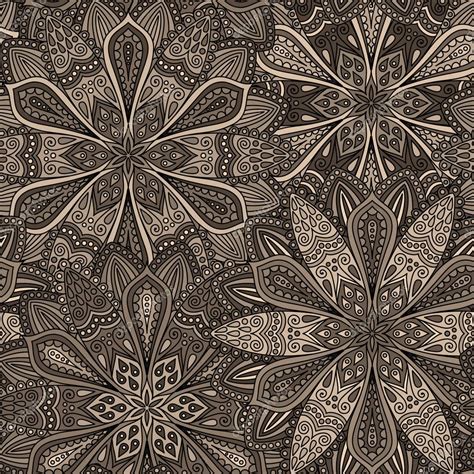 Intricate Dark Brown Flower Pattern — Stock Vector © Amovitania 105051386