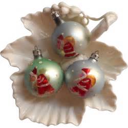 Vintage Christmas Tree Ornaments Glass Poland Santa Dots Smaller For
