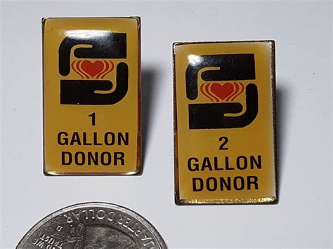 Lot 2 Cool Vintage Red Cross One And Two 1 2 Gallon Blood Donation Pins