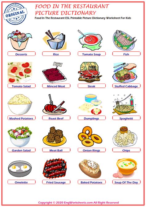 Pin On The Food Worksheets Esl English 297