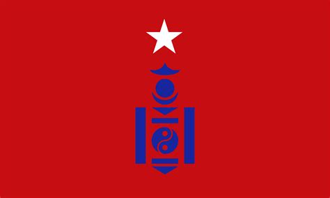 A Red Background With Blue And White Symbols