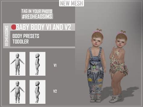 Awesome Baby Body Presets Created By Redhead Sims Love It Sims