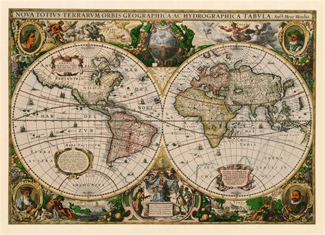 Antique Map Of The World Art Source International