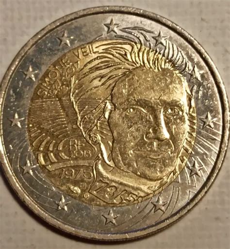 PIÈCE DE 2 euros commémorative SIMONE VEIL 1975 1927 2017 France 2018