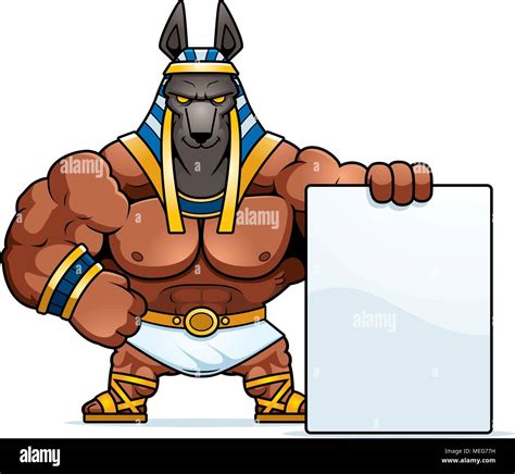 A Cartoon Illustration Of Anubis With A Sign Stock Vector Image And Art Alamy