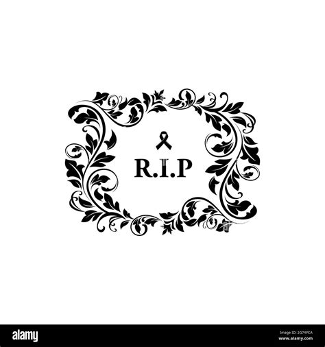 Funeral Card Vintage Condolence Floral Vector Wreath With Plant Leaves
