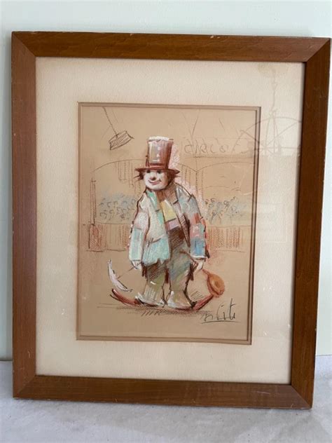 St Vintage Watercolor Of Snowman Clown