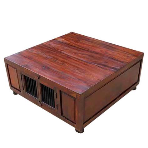 A rustic square coffee table serves a functional purpose, and if the decor of your interferes with that purpose, which will soon grow tired of it. Solid Wood Square Cocktail Trunk Coffee Table With Storage