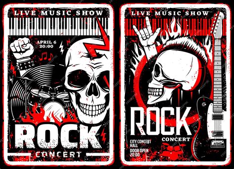 Carteles De Grunge De Conciertos De Música Rock De Hard Rock O Festival