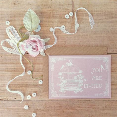 Pastel Birdcage Wedding Invitation By Lucy Ledger Designs