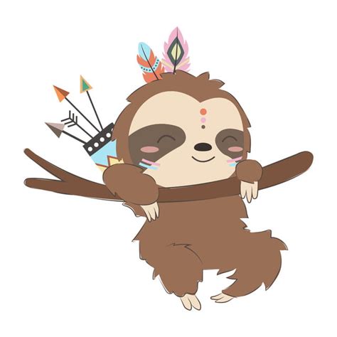 Adorable Baby Sloth Illustration For Nursery Art Sloth Clipart