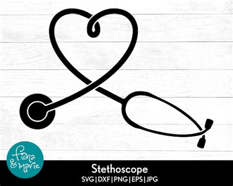 Stethoscope Heart Shape Svg Svg Png  Eps Dxf Etsy