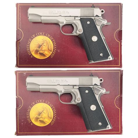 Two Consecutively Serial Numbered Colt Combat Commander Semi Automatic