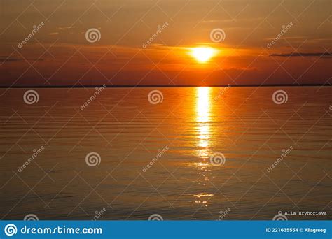 Calm On The Coast The Sky In The Evening Water Sunset Sky On The