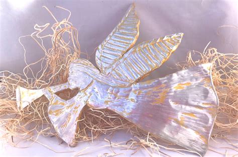Artist Made Chased Silver Metal Angel Tree Topper Etsy