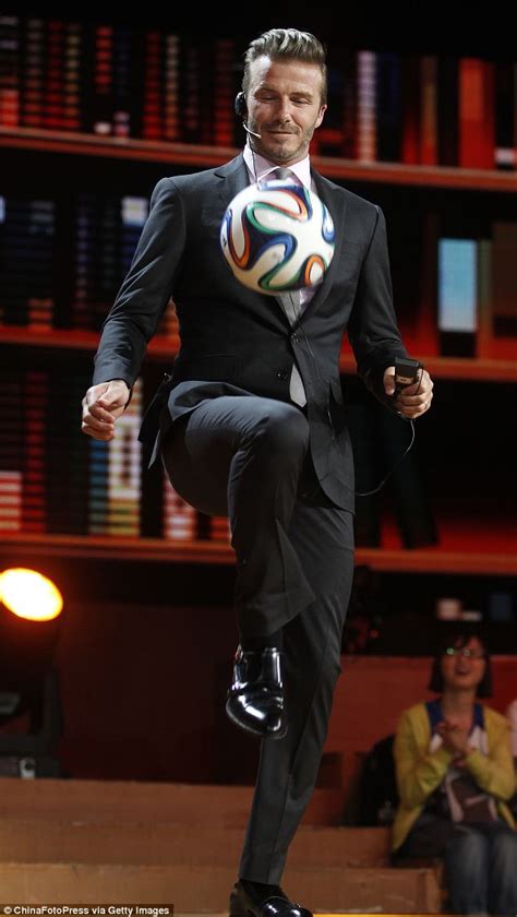 David Beckham Demonstrates His Football Skills As He Appears On Chinas