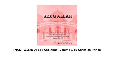 [most wished] sex and allah volume 1 by christian prince