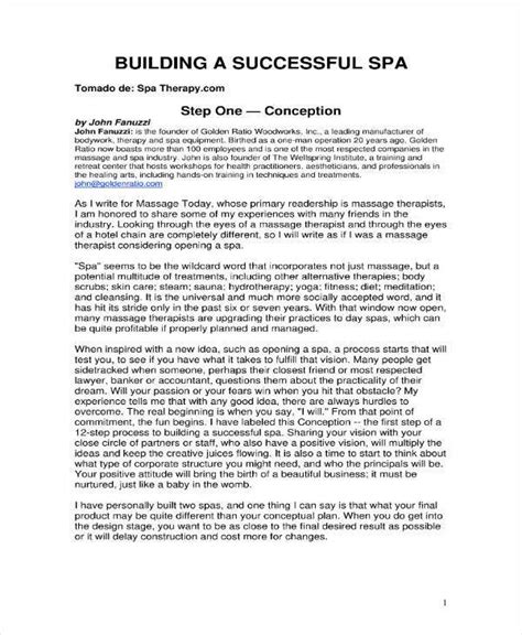 Massage Business Plan Template Free Best Of 6 Massage Therapy Business