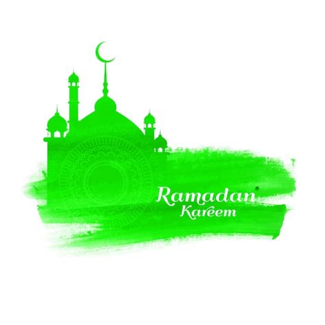 Free Vector Abstract Ramadan Kareem Green Watercolor Background