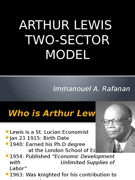 Arthur Lewis Two Sector Model Labour Economics Capitalism