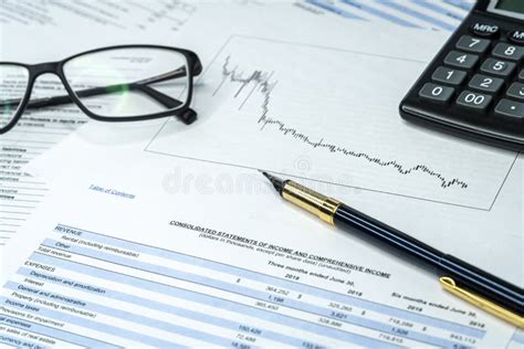 Showing Business And Financial Report Concept Of Financial Report Stock