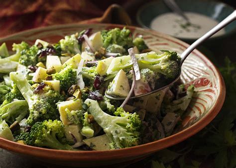 This broccoli salad is packed with apples, pears, pecans, blue cheese crumbles, and mixed with homemade apple vinaigrette. Creamy Broccoli Apple Salad with Pistachios, Cranberries ...
