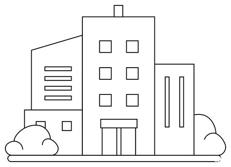 Office Building Coloring Page Colouringpages