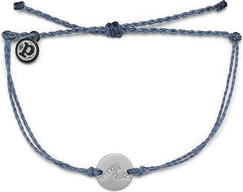 Pura Vida Silver Pave Wave Coin Bracelet 100 Waterproof Adjustable