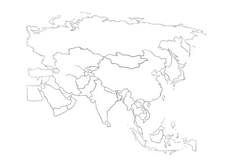 Imagem imprimível gratuita do mapa da Ásia para as crianças colorirem