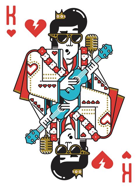 The King Elvis From Pop Stars Playing Cards Playing Cards Design Character Design Playing
