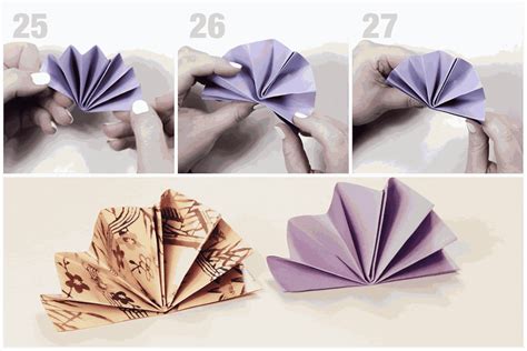 Origami Standing Fan Napkin Fold Tutorial
