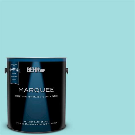 Behr Marquee 1 Gal 500a 3 Aqua Spray Satin Enamel Exterior Paint