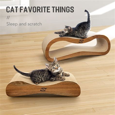 Scratchme 2 In 1 Cat Scratcher Cardboard Lounge Bed Scratching Post
