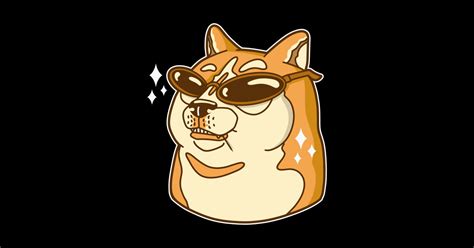 Funny Doge Sunglasses Meme Dog Sticker Teepublic